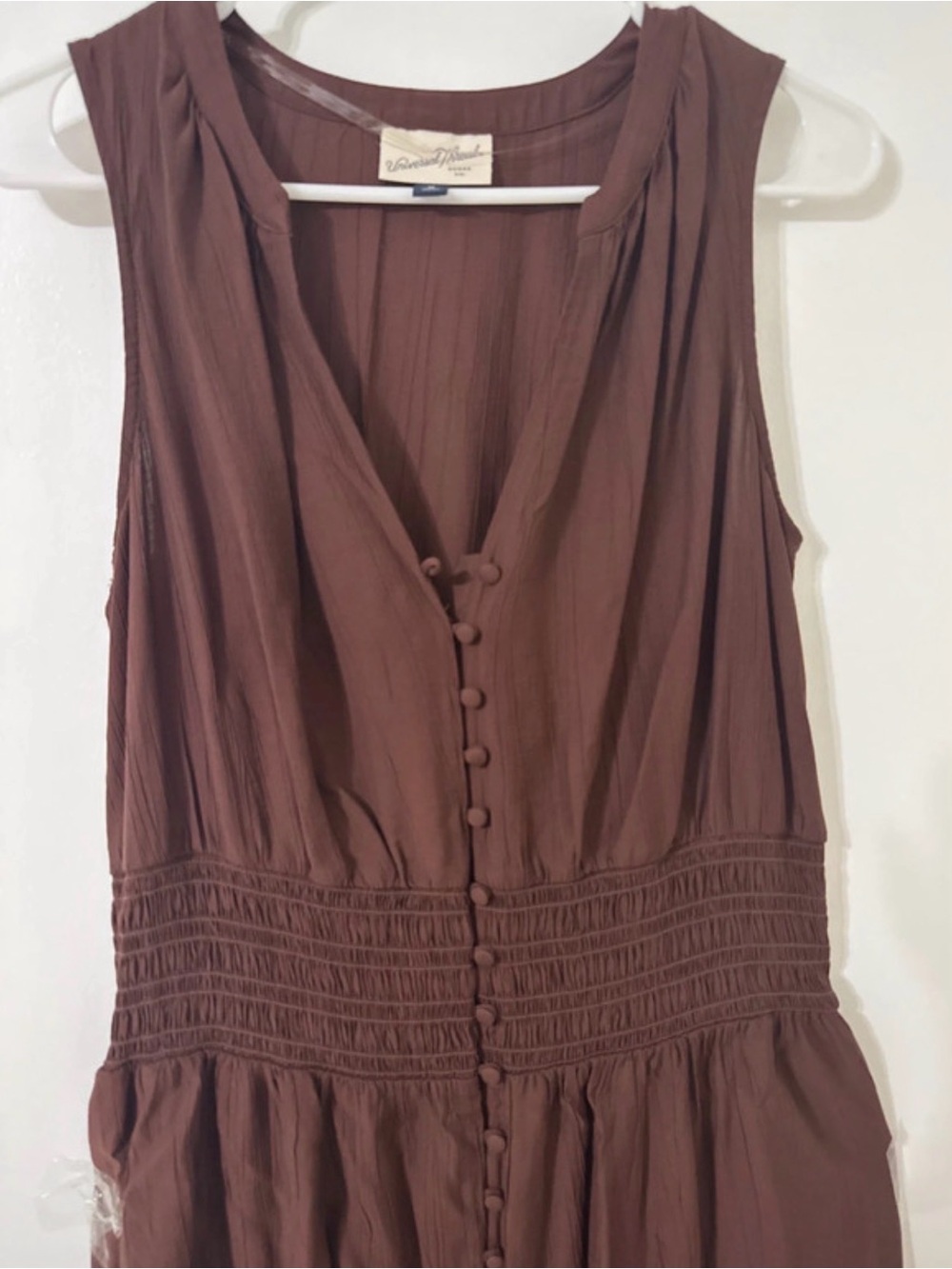 Universal Thread Brown Sleeveless Button-Front Tunic